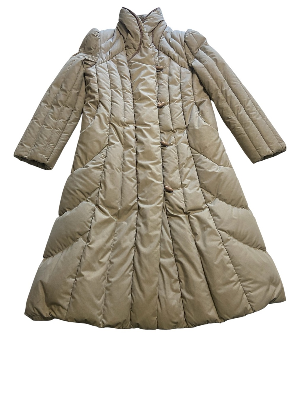 Vintage Freddi Gail Chevron Long Down Maxi Puffer Coat Small